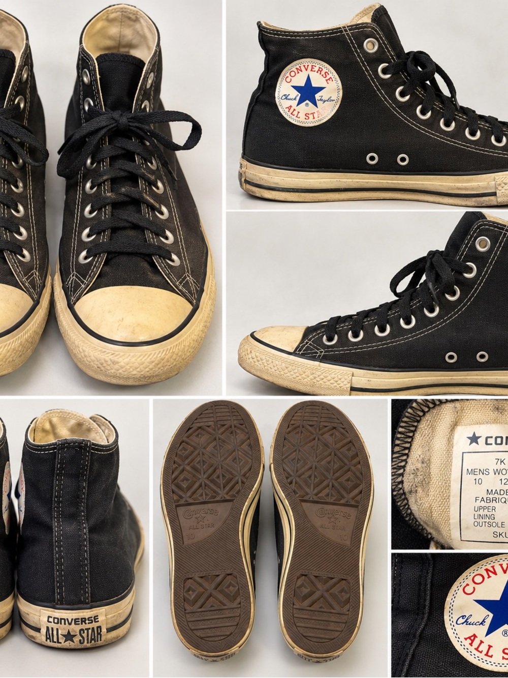 Converse Black & Cream High Top Sneakers